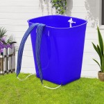 Adjustable Strap Back Basket, Lightweight Woven Water Bucket, Fishing and Hiking Fruit Basket, Blue Color